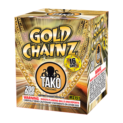 Gold Chainz Firework Cake– 200g Gold Tails & Massive Willows