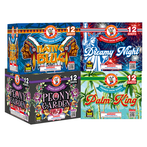 12s Finale Box: RWB Peony (Simult) - 76 Pro Line Fireworks