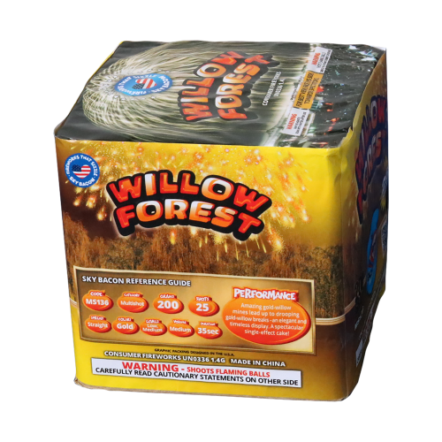 Willow Forest – Elegant Gold Willow Firework Cake